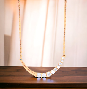 OEM de lujo 14K oro sólido 18 pulgadas collar al por mayor 0,50 quilates redondo FG/VS Moissanite - Product Image 4