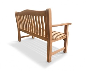 Banco de Parque de Teca Premium Personalizado, Muebles de Madera Duraderos para Exteriores, para Patio, Hotel, Restaurante, Resort, Escuela, Hospital (2 Plazas) - Product Image 3