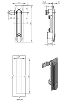 Serrure de panneau d'armoire électrique industrielle haute sécurité en alliage de zinc Jucro DL861-1, finition noire pulvérisée, entraxe 25 mm, 2
