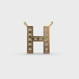 Colgantes y Dijes de Joyería Fina: Colgante de Diamante Hopeful H con Moissanita Auténtica, Joyería Hip Hop para Hombre, Pieza de Diseño Personalizada Hecha a Mano - Product Image 2