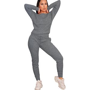 Conjunto Deportivo de 2 Piezas para Mujer, Talla Grande, Top de Manga Larga y Pantalones Deportivos Transpirables, Conjunto Cómodo para Invierno - Product Image 4