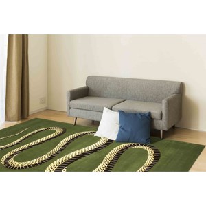 Tapis à motif serpent vert : Tapis d'appoint antidérapant, Tapis en chenille - Product Image 5