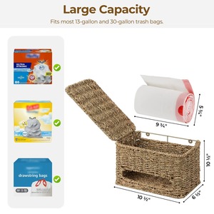 กล่องเก็บของทำมือจากหญ้าทะเล ฝาปิดถุงขยะ  ตกแต่งบ้านแบบธรรมชาติ เป็นมิตรกับสิ่งแวดล้อม ขายส่งจากเวียดนาม - Product Image 6