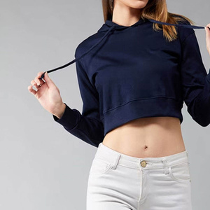 Top Corto Moderno para Mujer con Capucha, Anti-Pilling, Transpirable, Personalizable, de Tejido de Algodón, Cómodo, con Logotipo Frontal OEM - Product Image 6