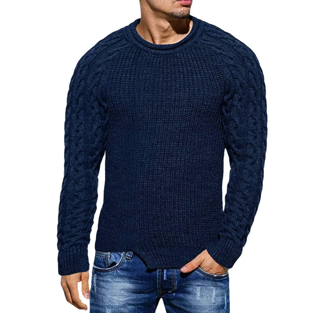 2024 Brand New Men's Sweater Half Turtleneck Men Sweater Knitted Pullovers for Male Youth Slim Knitwear Man Sweater