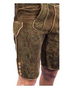 ที่กําหนดเองทําผู้ชายLederhosenสั้นSuspender Cowhideหนังนิ่มด้านหน้าปักปุ่มปิดด้านหน้ากระเป๋าเข็มขัดห่วง - Product Image 5