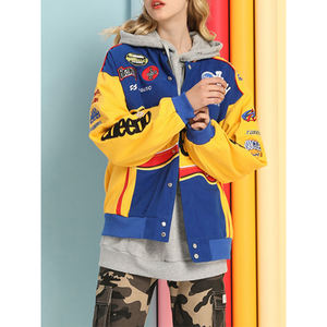 OEM Logo Brodé Écusson Grande Taille Vintage Veste de Moto en Cuir Respirant Imperméable Personnalisé Équipe Tendance Automne Bomber - Product Image 3