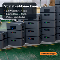 Batterie domestique à couplage CA 2400Wh, stockage solaire intelligent, IP65, empilable pour maisons photovoltaïques existantes au Royaume-Uni