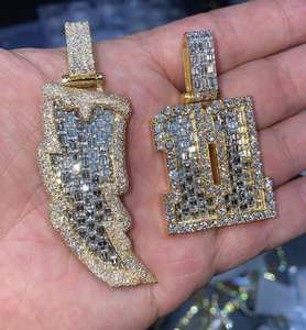 Colgante de eslabones cubanos con diseño de Hip Hop de plata 925 de lujo con moissanita diamante bolsa de dinero con hielo fianza joyería de fiesta personalizable - Product Image 3