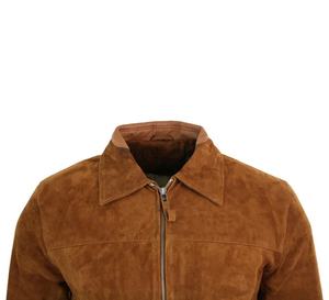 Chaqueta de ante marrón con cremallera corta para hombre, diseño personalizado, piel auténtica, venta al por mayor - Product Image 6