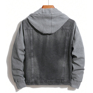 Chaqueta Vaquera Vintage de Invierno para Hombre con Mangas de Forro Polar y Capucha, Impermeable y Cortavientos, Ropa Casual de Calle - Product Image 2