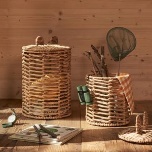 Ensemble de 2 paniers décoratifs en jacinthe d'eau, panier de rangement pour salle de bain, prix de gros du Vietnam - Product Image 4