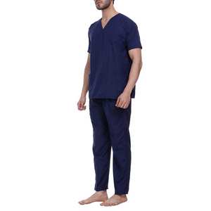 Cuidado DE LA SALUD Material de marca pura Uniforme de hospital Color sólido Conjunto de traje de fregado masculino y femenino de alta calidad - Product Image 2
