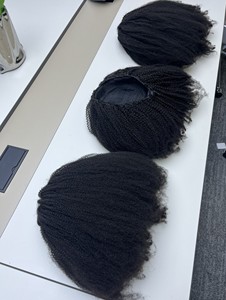 Wholesale Raw Unprocessed Indian Hair Invisible Hairline 4B 4C Afro Kinky Coily 250% Density Drawstring Ponytail 3 in 1 <strong>Half</strong> <strong>Wig</strong> - Product Image 2