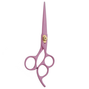 กรรไกรช่างตัดผมพร้อมสกรูสีทองและแหวนสามวงเคลือบสีชมพูกรรไกรตัดผมแบบพรีเมียมมีดโกนใบมีดคม - Product Image 6