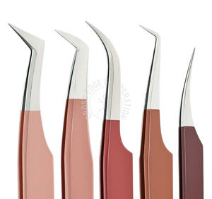 Premium Fiber Tip Eyelash Extension Tweezer Curved Classic Isolation Angular Boot Volume <b>Tool</b> for Professional Lash Artists - Product Image 1