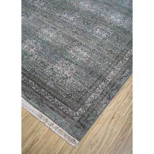 Tapis en laine afghane noué à la main gris et noir Viscaya, motif médaillon, 9x12, tapis de salon pour adolescents, pour la décoration de la maison - Product Image 2