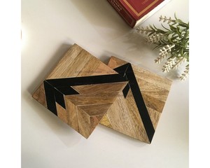 <b>Table</b> Decoration Acacia Wood <b>Epoxy</b> Resin Best Coaster Tabletop Acacia Wood Placemats Coaster for Drink for Office & Home - Product Image 4