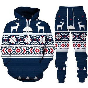 Chándales con Capucha Estampados Navideños de Primera Calidad en Oferta, Ropa Casual Reversible Transpirable de Poliéster/Algodón para Invierno - Product Image 1
