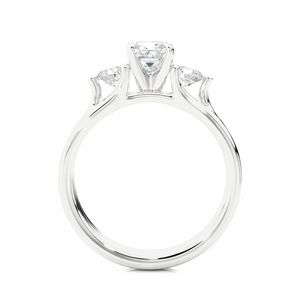 Princess & Round Cut Prong <b>Set</b> Three Stone Diamond <b>Ring</b> For <b>Women</b> - Product Image 3