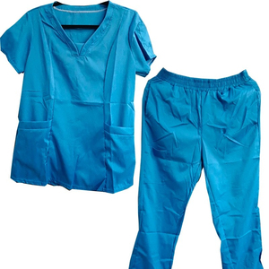 Uniforme médical infirmière gommage ensembles femmes hommes fermeture éclair basique Pro 2 pièces haut cordon pantalon chiné soins infirmiers mince - Product Image 2