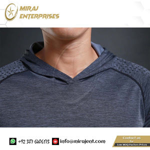 Camisetas y camisetas con cuello con capucha de secado rápido para hombre, camiseta de entrenamiento con capucha ajustada de manga larga para hombre, camisetas de primavera para correr - Product Image 4