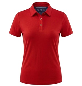 Women's Premium Polo Shirt 180 GSM Cotton Fabric Lightweight Breathable <b>Red</b> Custom Embroidery Logo Women Polo Shirts - Product Image 1