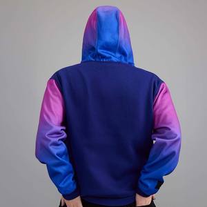 Sudadera con capucha estampada personalizada de alta calidad para hombre Diseño degradado rosa y rojo con cuello con capucha y tela polar de bolsillo de invierno - Product Image 3