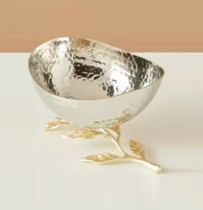 Nouveau modèle Bol de service en métal martelé plaqué argent pour les tables modernes Bols de maintien de branches de designer de forme ronde - Product Image 6