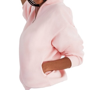 Sudadera con capucha personalizada de alta calidad para mujer con bolsillo 100 _ algodón polar manga larga cuarto cremallera señoras mujeres invierno Tops Streetwear - Product Image 2