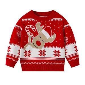 Ensemble de pulls de Noël assortis pour la famille, motif renne, tricot festif pour hommes, femmes et enfants, tenue de fête d'hiver - Product Image 3