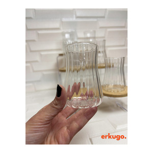 Tasses à thé en verre borosilicate transparent moderne de qualité supérieure, résistantes à la chaleur (lot de 6), compatibles lave-vaisselle - Product Image 5