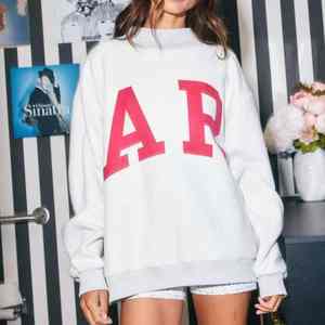 Custom Women's Mock Neck Winter/Autumn Knitted Fleece <b>Sweatshirt</b>-Oversized <b>Long</b> Sleeve Pullover Front Option Eco-Friendly OEM - Product Image 6