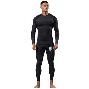 Leggings de compression pour hommes noirs, pantalon extensible, couche de base athlétique pour la salle de sport, l'entraînement, la course à pied, la forme physique et les performances sportives - Product Image 6