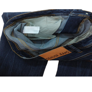 Pantalones de mezclilla para hombre, pantalones elásticos para niños, Vaqueros azules oscuros, pantalones vaqueros holgados de pierna ancha lavados rectos, ropa de orillo, pantalones personalizados para hombre - Product Image 4