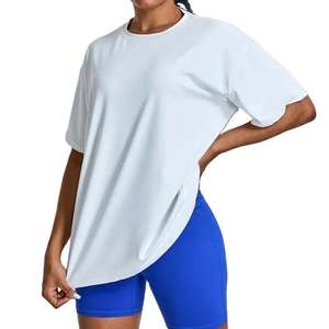 Camisetas de Verano para Mujer, de Spandex/Algodón, de la Mejor Calidad, Diseño Personalizado, Colores Sólidos, Transpirables, de Secado Rápido, con Logotipo - Product Image 4