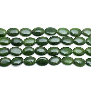 Cuentas de ónix ovaladas de color verde caza natural para la fabricación de joyas, suministro al por mayor. - Product Image 1