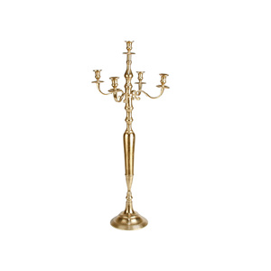 Highly Export Quality Vintage Metal Aluminum 5 Arm <b>Candelabra</b> Tall Size Candle Stand Gold Finished for Tabletop Decorations - Product Image 3