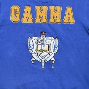 Sudadera Azul Chenille de la Hermandad Sigma Gamma Rho para Mujer, Diseño con Letras Griegas en la Espalda, Cuello Redondo, Sudadera Cómoda, Ropa Griega - Product Image 3
