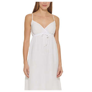 Abito lungo bianco con scollo a V da donna DKNY, con laccio frontale, copricostume, taglia M - Product Image 2