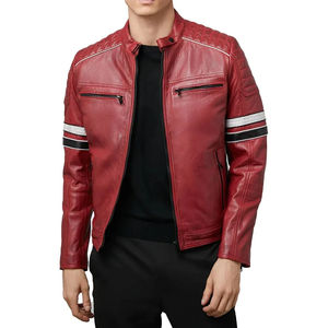 Vente en gros ODM de blouson de style street pour hommes veste en cuir PU à la mode avec fermeture éclair état neuf avec matériau en duvet - Product Image 1