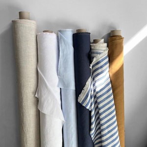 Vente en gros 100% lin tissu 292 cm largeur 200gsm style uni tissé pour coussins de literie Textiles de maison-115 ''lin cour/mètre pour - Product Image 1