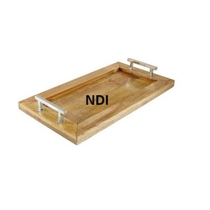Bandeja de Madera de Estilo Lujoso para Servir Comida, Decoración de Mesa, Bandeja Ovalada para Catering, Juego de 2 - Product Image 5