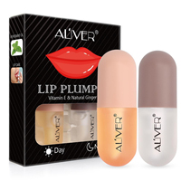 Ensemble de repulpeurs de lèvres à double effet personnalisés Aliver, soin hydratant pour les lèvres jour et nuit, liquide, 2 pièces