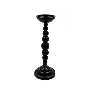 Portavelas de pilar de Metal de diseño clásico con revestimiento negro para fiesta de boda, cena a la luz de las velas, pilar de vela de mesa personalizado - Product Image 4