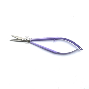 Pince à sourcils en acier inoxydable violet avec logo personnalisé et bouts pointus inclinés Ciseaux à ressort pour pince à sourcils durable - Product Image 2