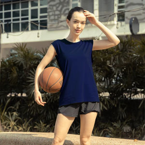 Ultifresh Unisex Gym Training Tank <b>Tops</b> Sporty Hip Hop Knitted 100% Polyester Breathable Moisture Wicking 3D Embroidery O-Neck - Product Image 1