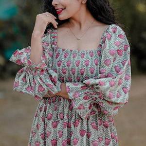 Vestidos largos Vintage para mujer, nueva moda, manga larga, cintura alta, estampado, Color de golpe, vestidos Midi para mujer, ropa informal de playa para mujer - Product Image 1