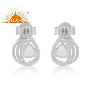 Pendiente de tuerca de piedras preciosas de piedra de Luna y circonita cúbica Natural de plata de ley superventas, joyería personalizada para mujer, regalo para ella - Product Image 4