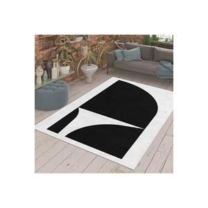 Conjunto de alfombra de área impresa digital con dibujo abstracto de triángulo negro - Product Image 3